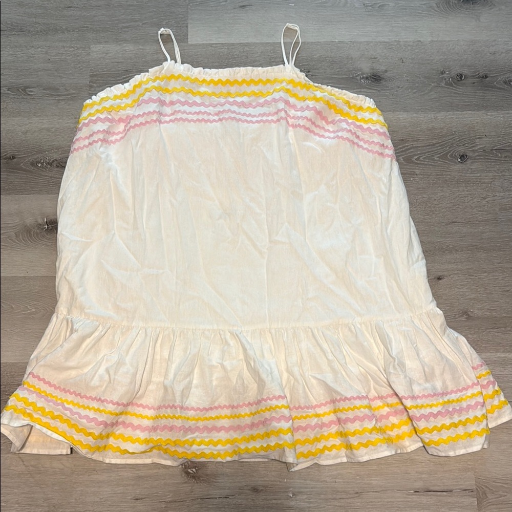 Target Lisa Marie Fernandez Linen Blend Dress with Yellow and Pink Accents 3X